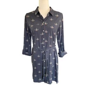 Marine Layer Zoey Dress Navy S Print Granola Girl Preppy Prep Secretary Ethical
